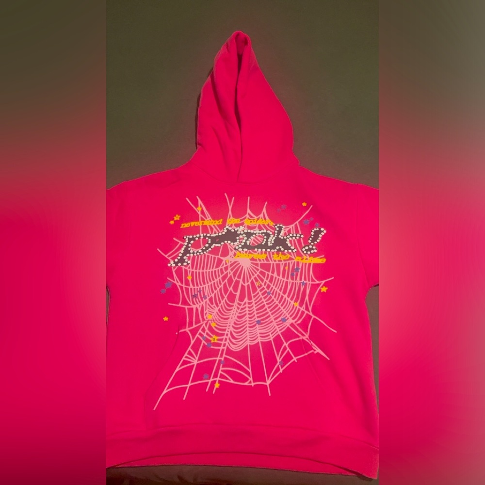 LEGIT Pink v1 spider hoodie Size L BRAND NEW
